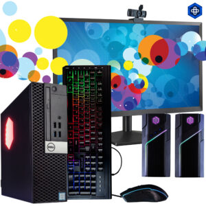 Refurbished Custom Dell RGB Family Computer Bundle: Intel Core i5 (7th Gen)