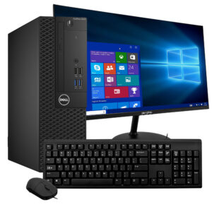 Refurbished Dell OptiPlex 3050 PC Bundle | New 24 inch Computer Monitor, Keyboard, Mouse | Intel Core i5 (7th Gen), Windows 10, WiFi