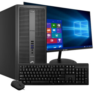 Refurbished HP EliteDesk 800 G2 Tower PC Bundle | New 24 inch Computer Monitor, Keyboard, Mouse | Intel Core i5 (6th Gen), Windows 10, WiFi