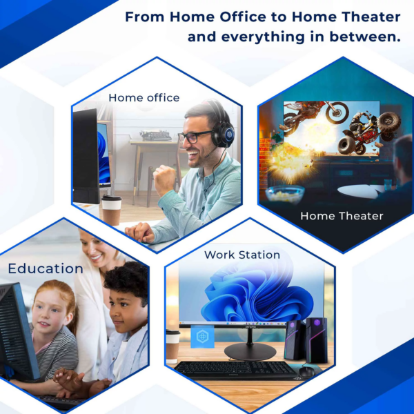 Refurbished HP ProDesk Desktop PC Bundle | Custom RGB | Ultra-Fast Intel Core i5 | 16GB RAM | 512GB SSD | 24” 1080P Monitor | RGB Speakers | WiFi + Bluetooth